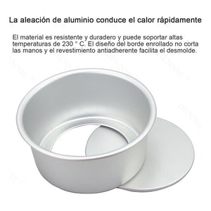 Molde De Aluminio Para Tortas Desmontable 24cm Molde De Aluminio 24cm Molde Redondo Desmontable 24cm Tarta Molde Desmontable Queque Muffin Molde Repostería Desmontable 24cm Ponque Pastel Pasteleríacl