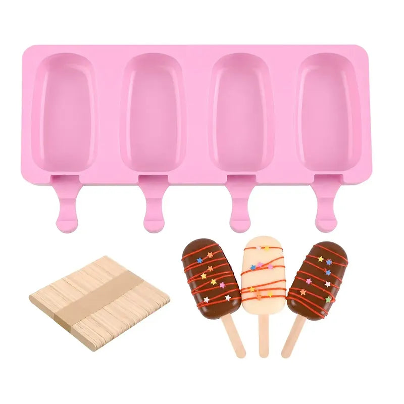 Moldes De Silicona Para Helados Molde Silicona Reposteria Paletas Helado 0417 Paletas Heladas Cakesicles Juego De Moldes... Multicolor
