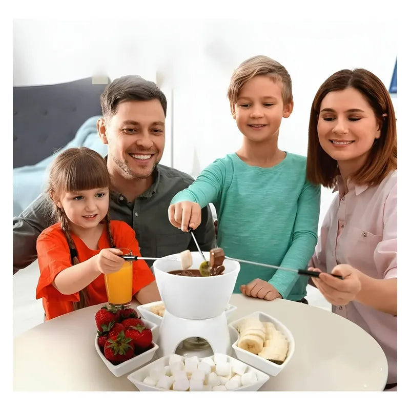 Fondue Queso Juego De Fondue Ceramica Fondue Chocolate 10pcs Blanco
