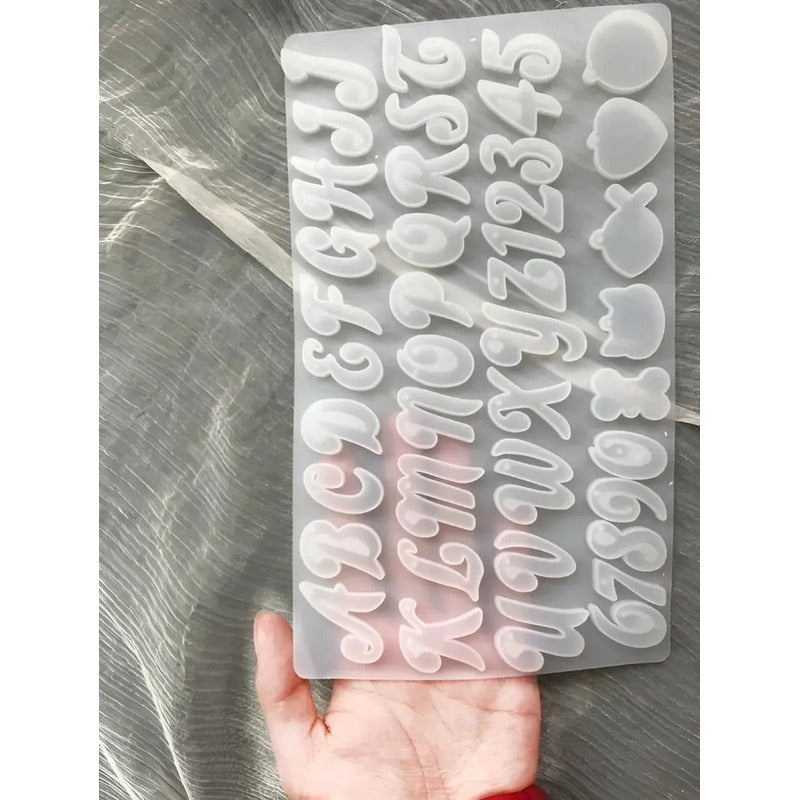 Molde De Silicona Letras Cursiva Molde Letras 41cav Cursiva Transparente 41 Cavid