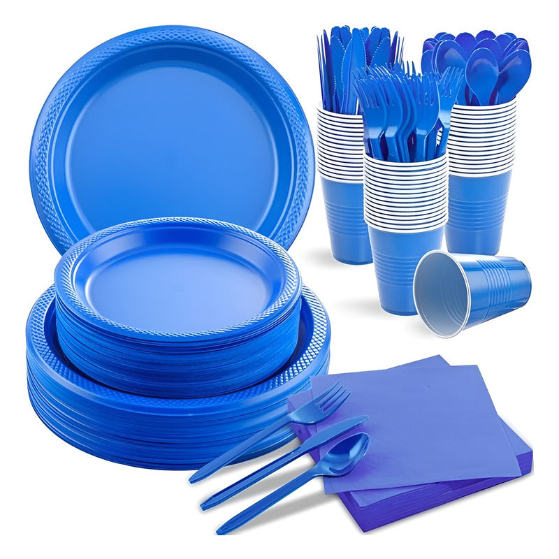 Vajilla De Cumpleaños Servilletas Decoracion Desechables 20p Azul