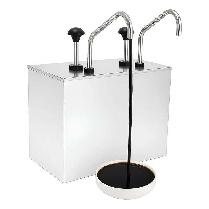 Dispensador De Salsa Comercial Dispensador Salsa Doble 4l Dosificador Acero Inoxidable Para Condimentos Dispensadores Para Aderezos Bomba Dispensadora Cabezal De Presion Dispensador Pasteleriuscl