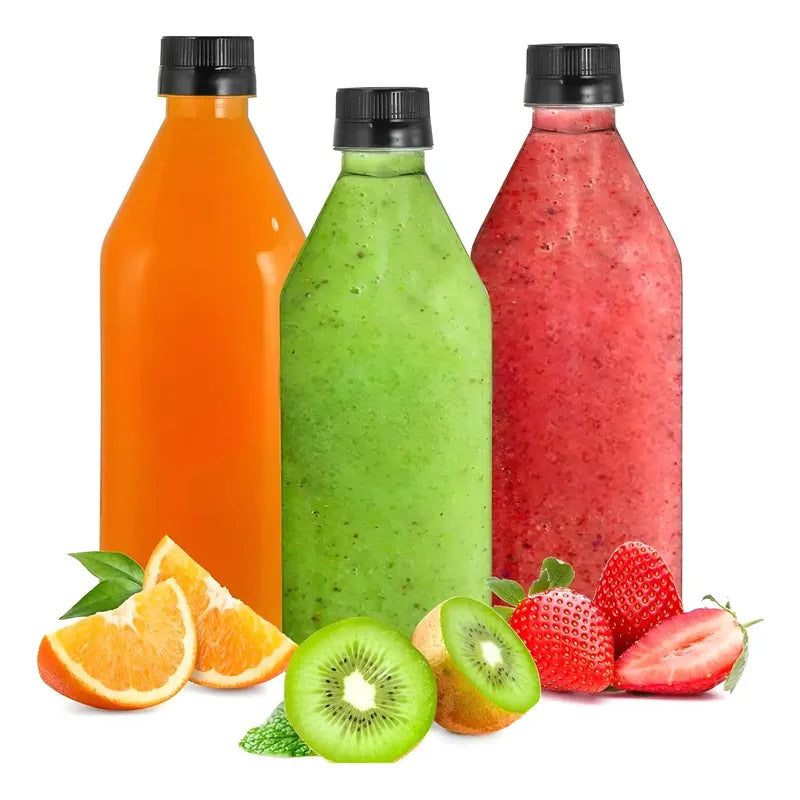 X6 Botellas Plasticas Transparentes Botella Con Tapa 1000ml Color Transparente