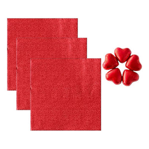 100 Envoltorios De Bombones Laminas Papel Metalizados Rojo