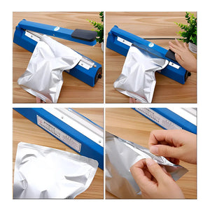 Selladora De Bolsas Por Impulso Manual 30 Cm Azul Con Repuesto