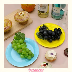 10 Platos Cumpleaños Platos De Papel Platos Desechables 18cm Amarillo