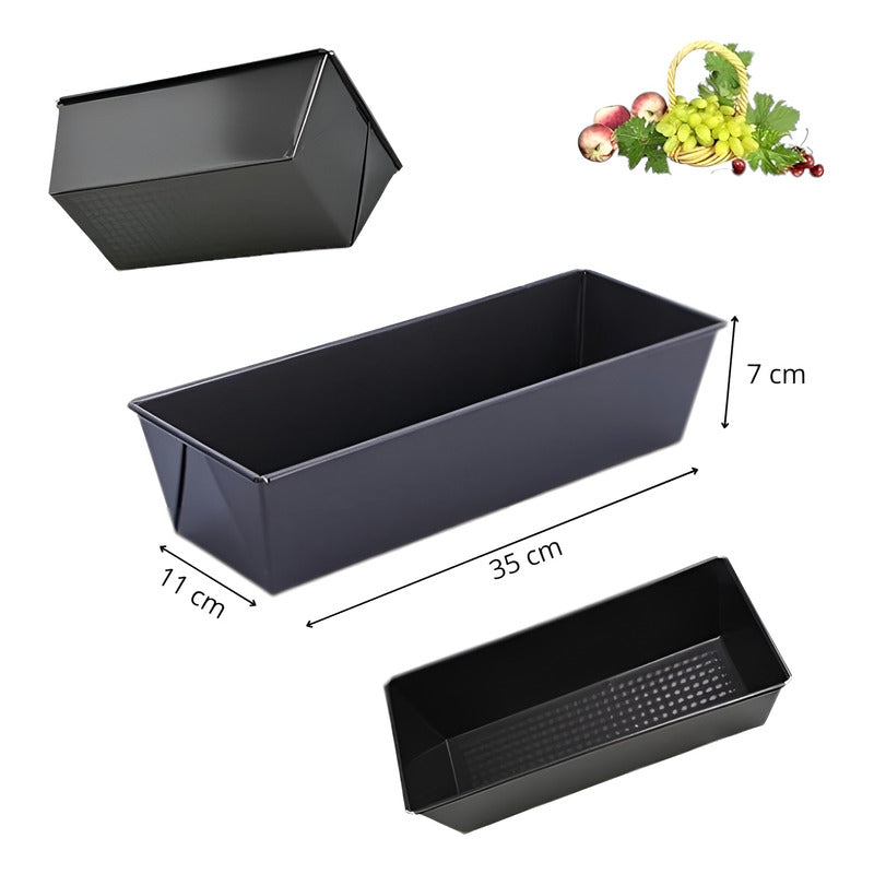 Molde Pan Moldes Para Pan De Moldes Rectangular Queques 35cm Gris