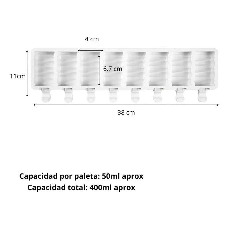 X2 Moldes De Silicona Para Helados Molde Paletas Helado 446 Juego De Moldes Grandes Para Paletas De Silicona Molde De... Blanco
