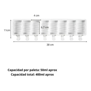 X2 Moldes De Silicona Para Helados Molde Paletas Helado 446 Juego De Moldes Grandes Para Paletas De Silicona Molde De... Blanco
