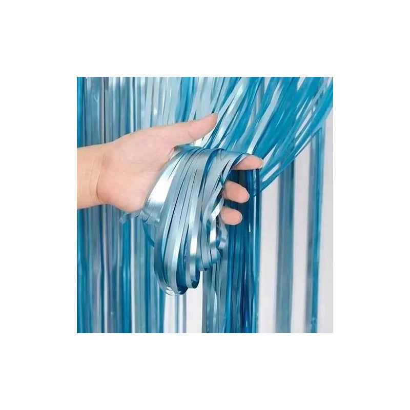 Guirnalda Cortina Metálicas Cortina De Cumpleaños Decoracion Azul 101071