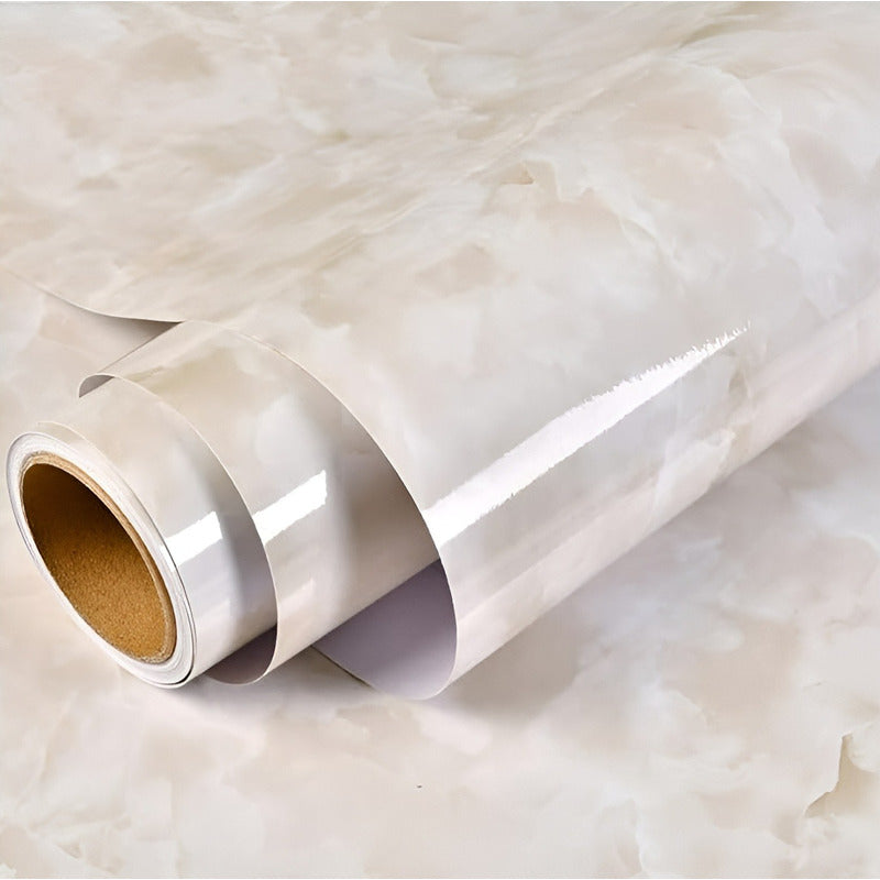 2 Papel Para Pared Papel Mural Pvc Autoadhesivo Marmol 10mts Beige