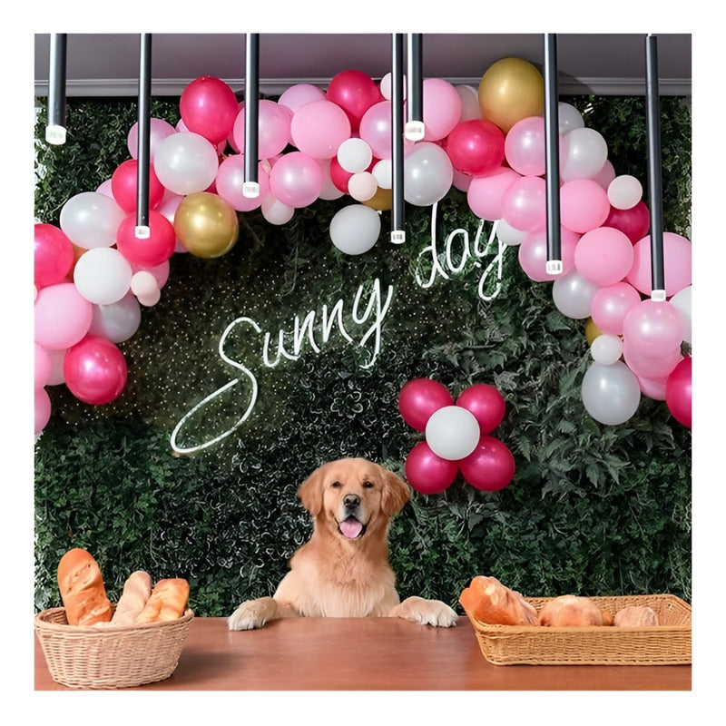 Pack 50 Set De Cumpleaños Globos Cumpleaños Globo Metalizado Rosado 25 Cm Redondo