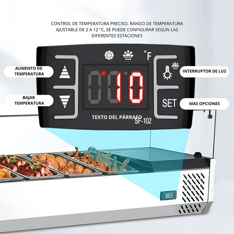 Bandeja Alimentos Para Restaurante Vitrinas Frias Sobremesa Plateado