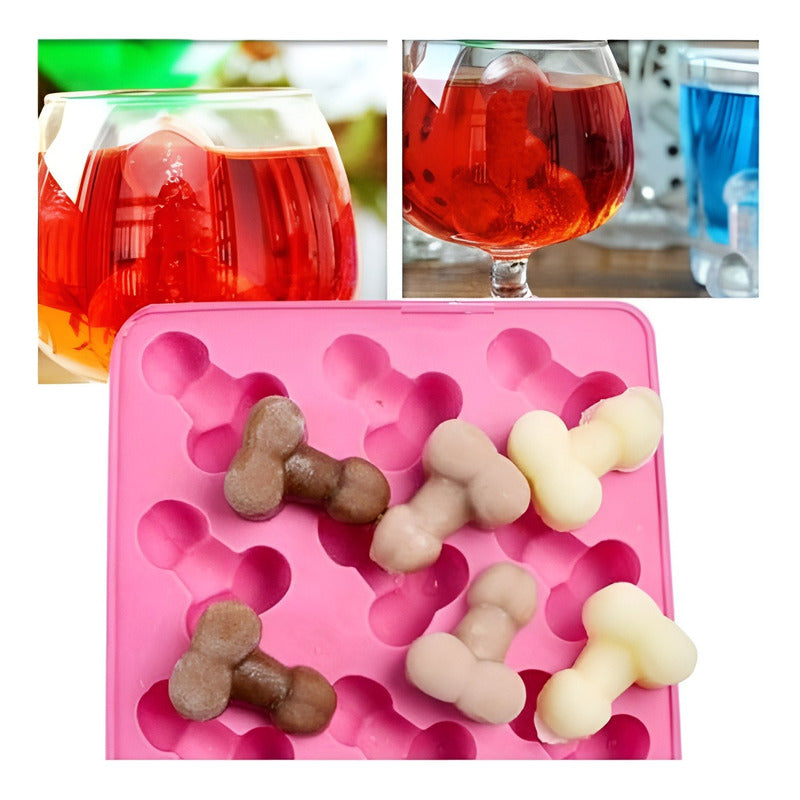 Molde Silicona Moldes Chocolate Mini Pene Molde Resina 12cav Multicolor / Molde Hielo Mini Pene 12cav