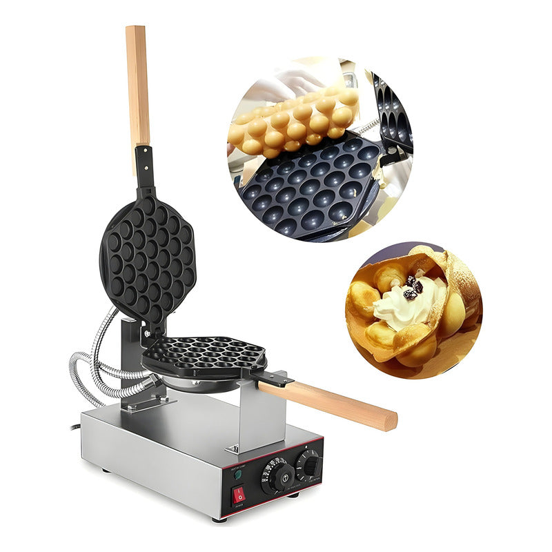 Maquina Para Waffles Wafleras Con Formas Waffle Burbuja Gris / Waflera Burbuja