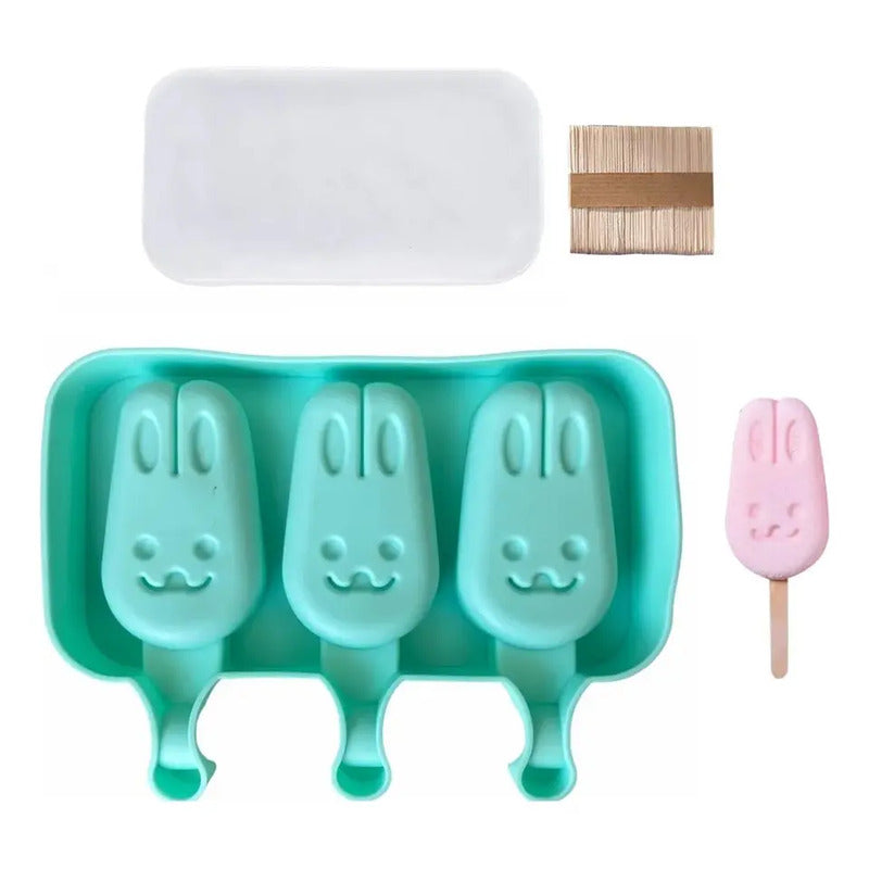 Moldes De Silicona Para Helados Molde Paletas Helado Conejo Multicolor