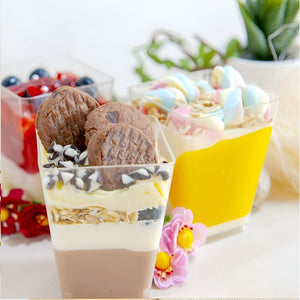 20 Vasos Para Postres Set De Vasos Shot Postres C/tapa 220ml