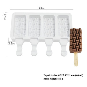 X2 Moldes De Silicona Reposteria Molde Helados Paletas 4cav