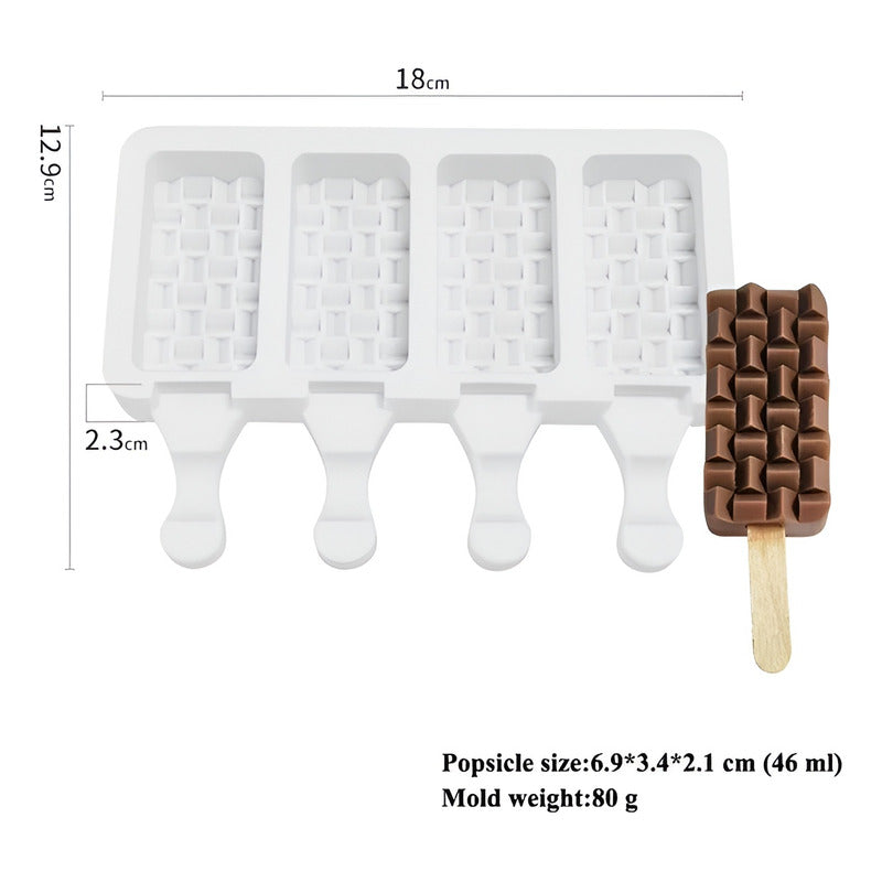 X2 Moldes De Silicona Reposteria Molde Helados Trenzado 4cav Blanco