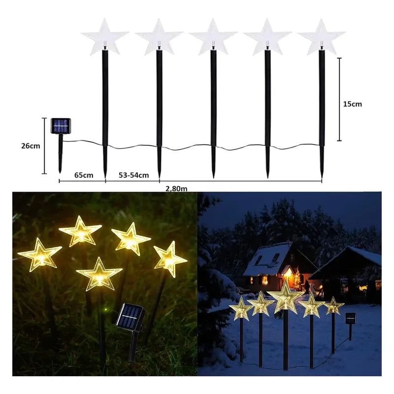 5 Guirnalda Solar Guirnaldas Solares Lampara Jardin Estrella Calida Estrella 3018