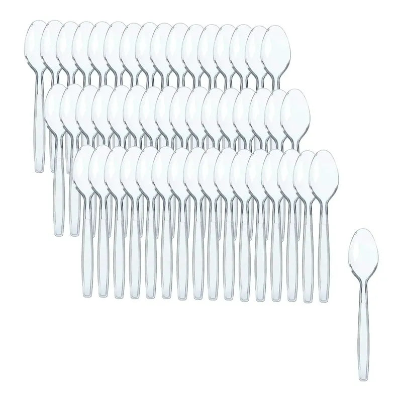 50 Cucharas Helado Cucharas Postres Cucharas Desechables Transparente. Transparente