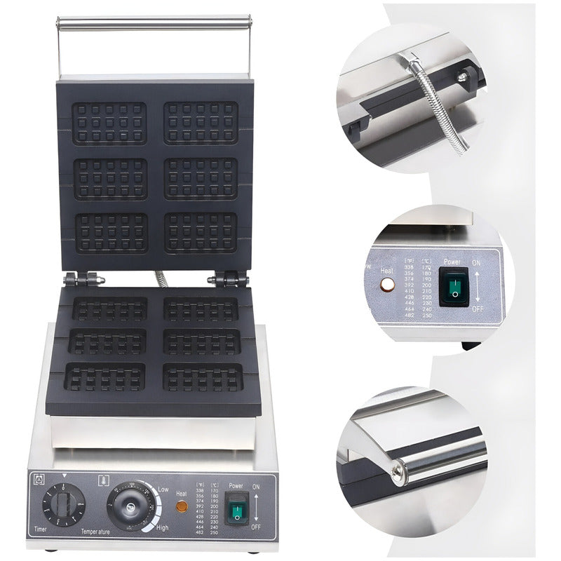 Wafflera Maquina Para Waffles Waflera Industrial Waffle 6cav Plateado