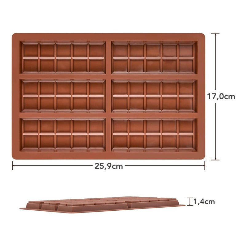 Moldes De Chocolate Moldes Barra De Chocolate Silicona 6066 - Marrón