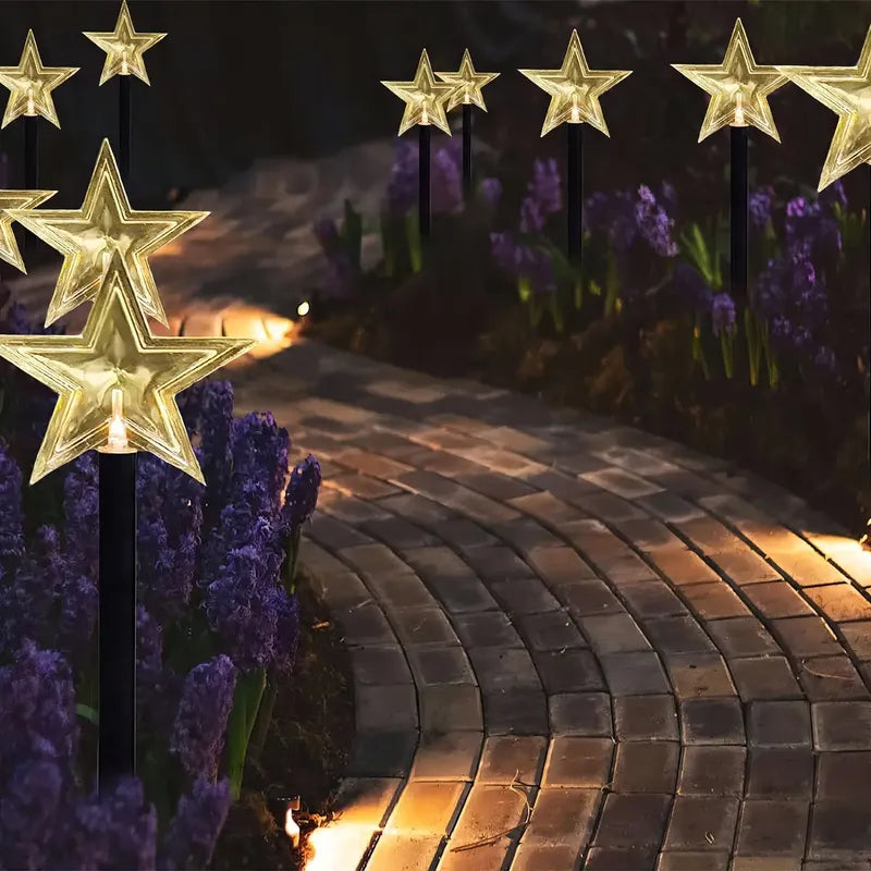 10 Guirnalda Solar Guirnaldas Solares Lampara Jardin Estrella Estacas Solares Decorativas Guirnalda Decorativa Luces... Amarillo