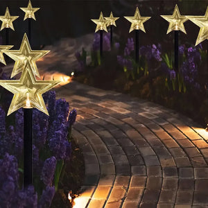 10 Guirnalda Solar Guirnaldas Solares Lampara Jardin Estrella Estacas Solares Decorativas Guirnalda Decorativa Luces... Amarillo