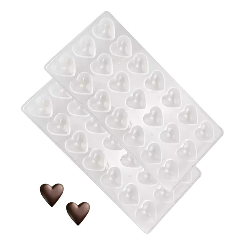 Pack X2 Moldes Chocolate Molde De Chocolate Molde De Corazón Gris