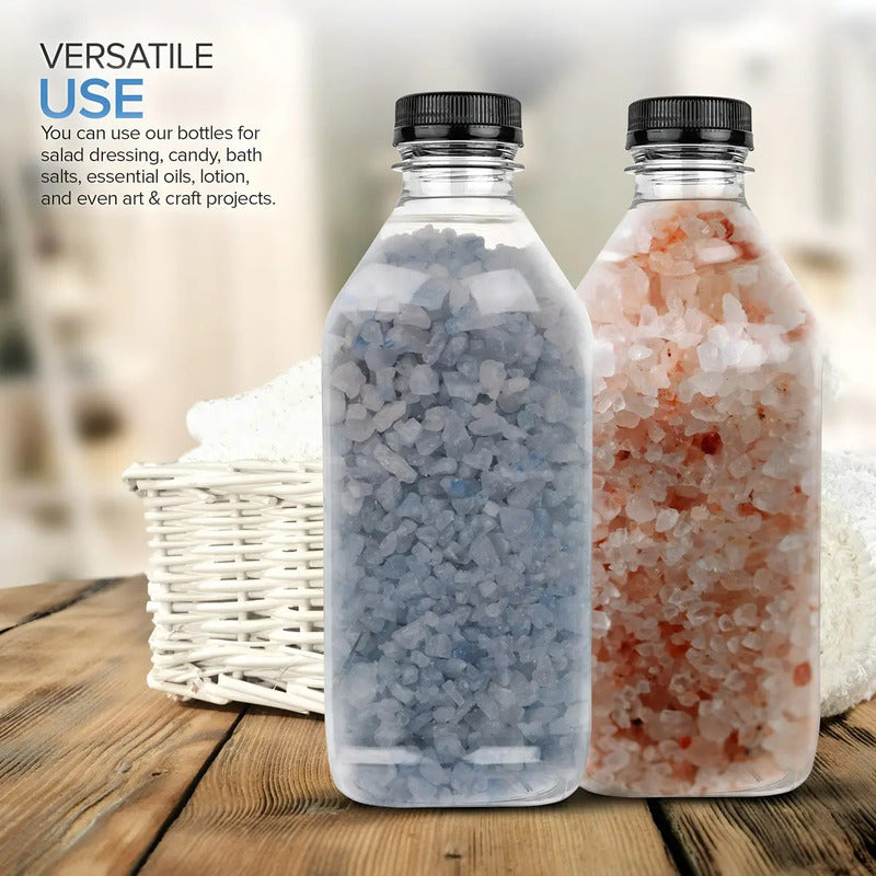 X6 Botellas Plasticas Transparentes Botella Con Tapa 1000ml Color Transparente