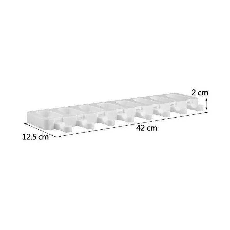 Pack De 2 Moldes De Silicona Para Helados Con 8 Cavidades Color Blanco Pastelería Cl