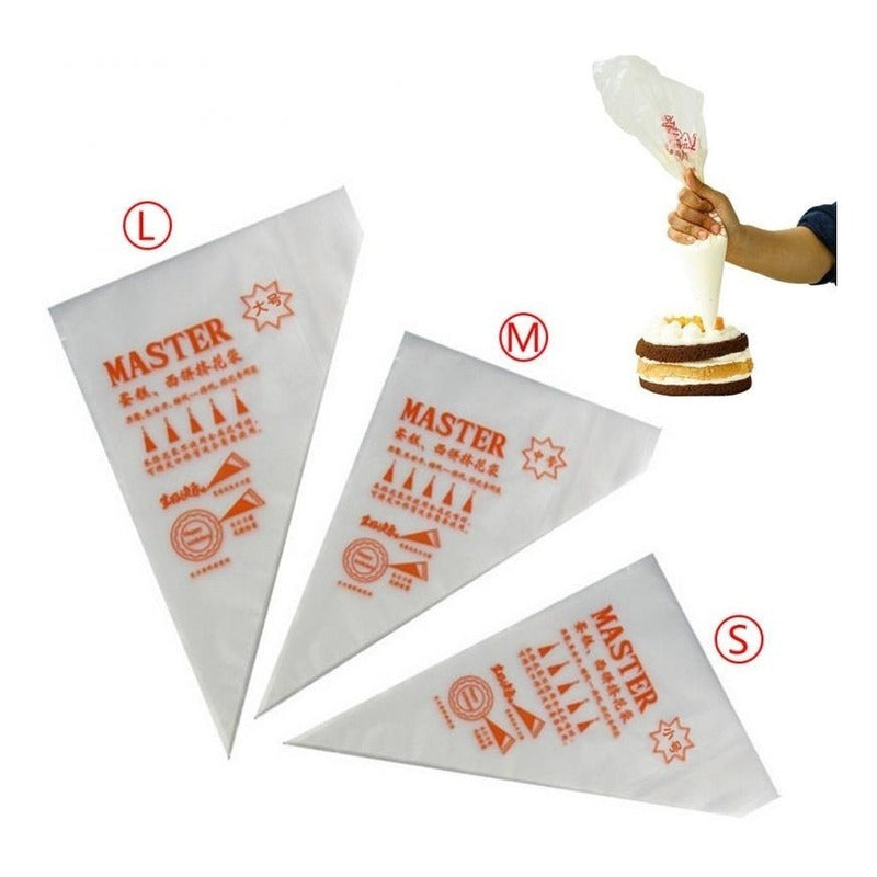 Pack300 Mangas Pasteleras Desechables Manga Desechable S,m,l Transparente