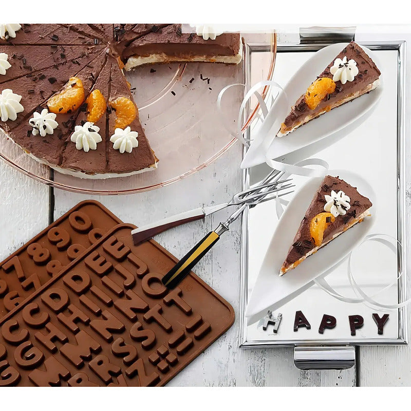 Moldes Chocolate Moldes De Silicona Molde Doble Abecedario Molde De Chocolate Molde De Silicona Moldes De Silicona Fácil... Marrón Claro