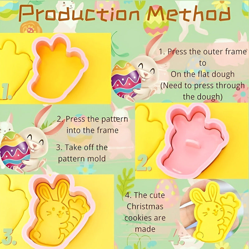 Cortador Galleta Pascua Moldes Galleta 3d Cortadores Galleta Rosa