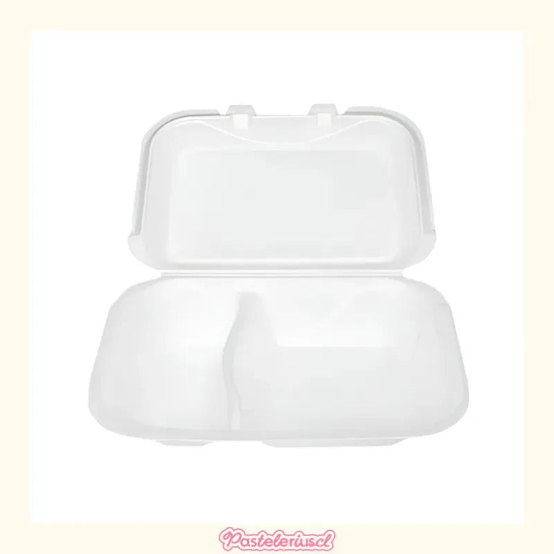 200 Bandejas Plumavit Bandeja Rectangular C/ Division Bandeja Alimentos De Colegio Bandejas De Plumavit Para Colacion... Blanco