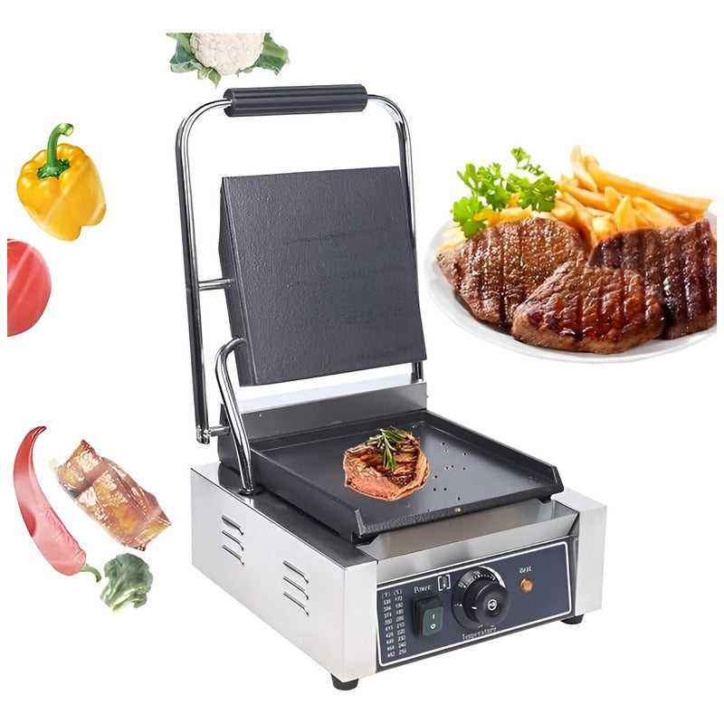 Sandwichera Industrial Maquina Para Sandwiches Panini 2200w - Plateado / Sandwicheras Grill Lisa