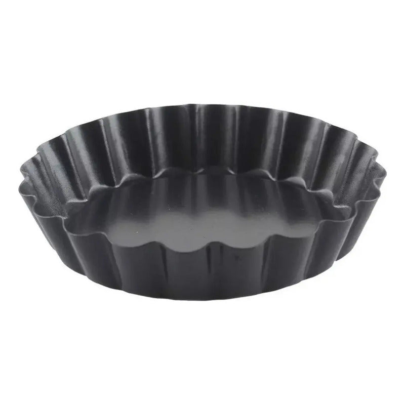 Pack 12 Moldes Tartaleta Desmontable Tarta Individual 10,5cm Color Gris