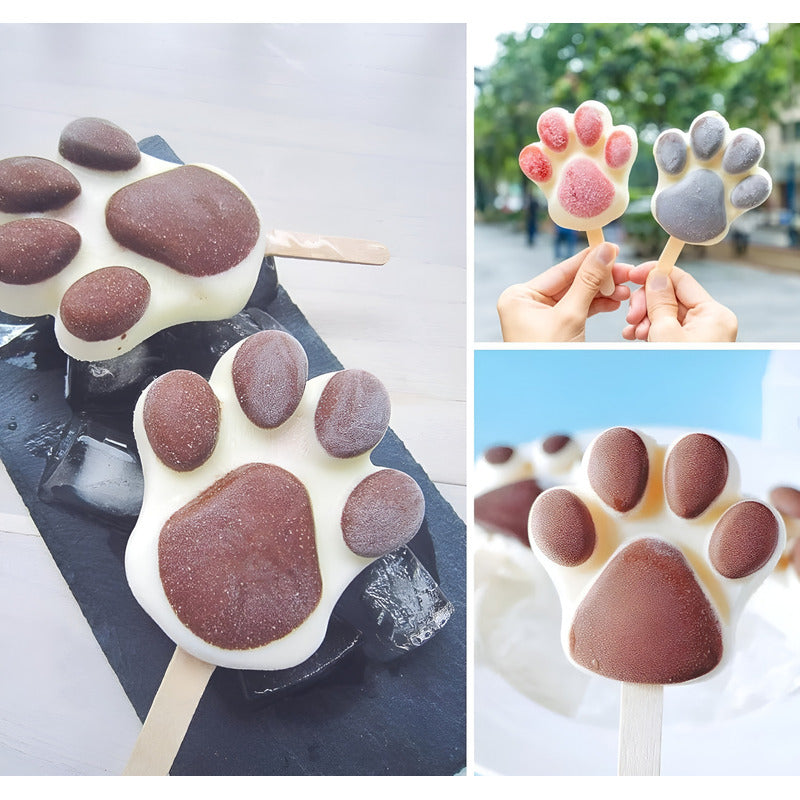 2 Molde Helados Molde Helado Silicona Moldes Paleta Patitas Blanco