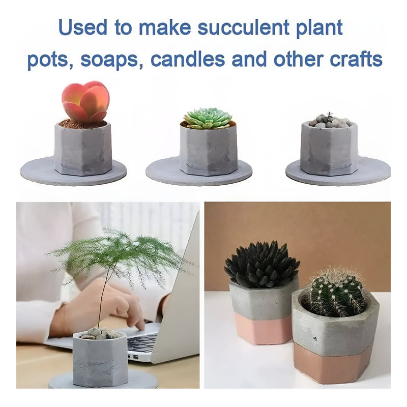 X2 Moldes De Silicona Maceta Molde Para Yeso Molde Para Vela Azul