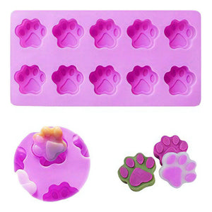 X2 Molde Para Chocolates Patitas De Perro Silicona Color Rosa Pasteleriacl