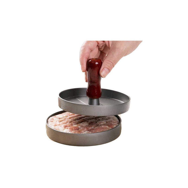 Prensa Para Hamburguesas Molde Antiadherente Asado Parrilla  Aluminio