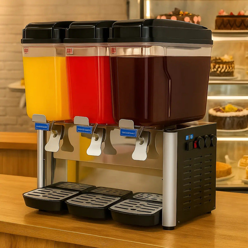 Dispensadores De Bebidas Frias Dispensador Electrico 3x18l Dispensador De Jugos Comercial Dispensadores Con Mezclador... Negro