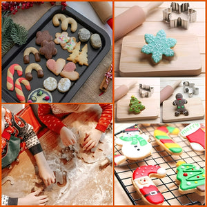 Set 24 Cortadores De Galletas Navidad Moldes Para Galletas Plateado