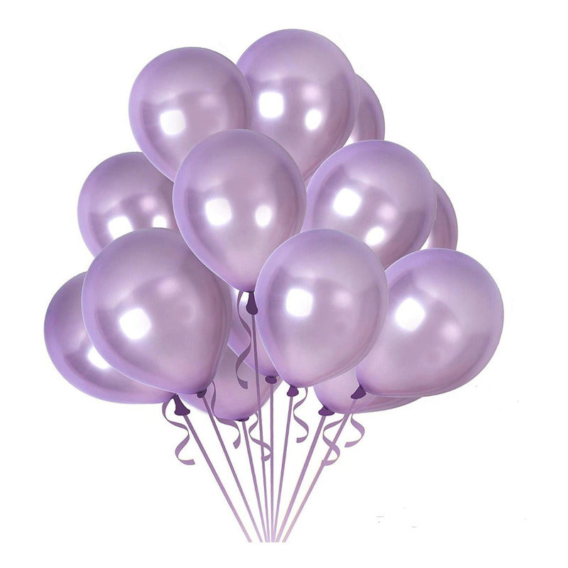 Pack X25 Set De Cumpleaños Globos Cumpleaños Globos Violeta Violeta Redondo