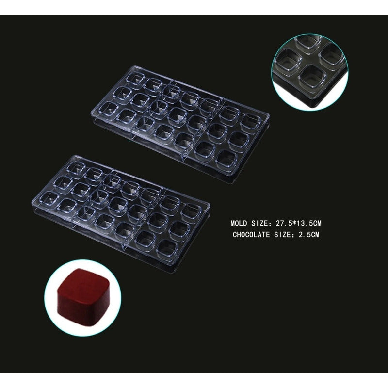 Pack X2 Moldes Chocolate Moldes De Chocolate Cuadrado Gris