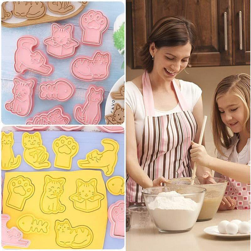 Molde Galletas Cortador De Galletas Moldes De Galleta Gatos Rosa