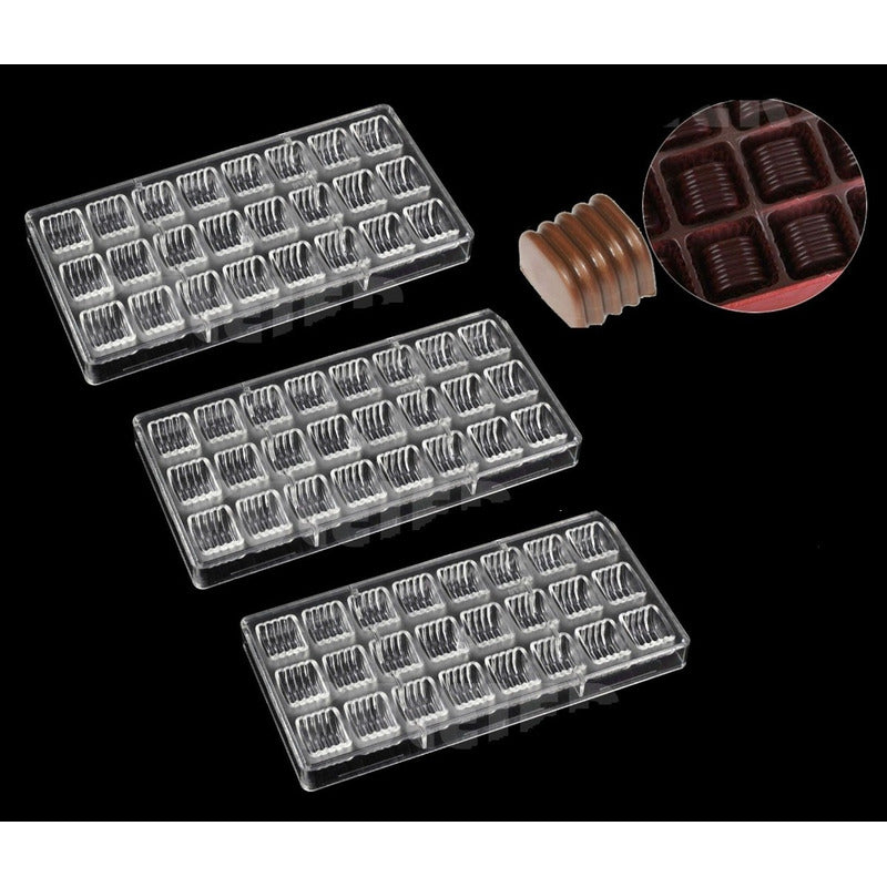 Pack X3 Moldes Chocolate Acrilico Molde De Chocolate Lineal