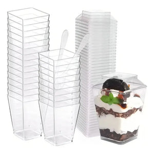 10 Vasos Para Postres Set De Vasos Shot Postres Con Tapa Vasos Para Postres Con Tapa Vasos Plasticos Reutilizables Vasos... Transparente