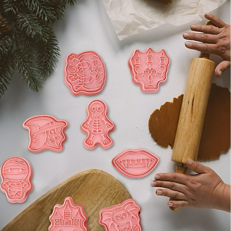 8 Moldes Galletas Halloween Cortadores De Galletas Cortador Rosa